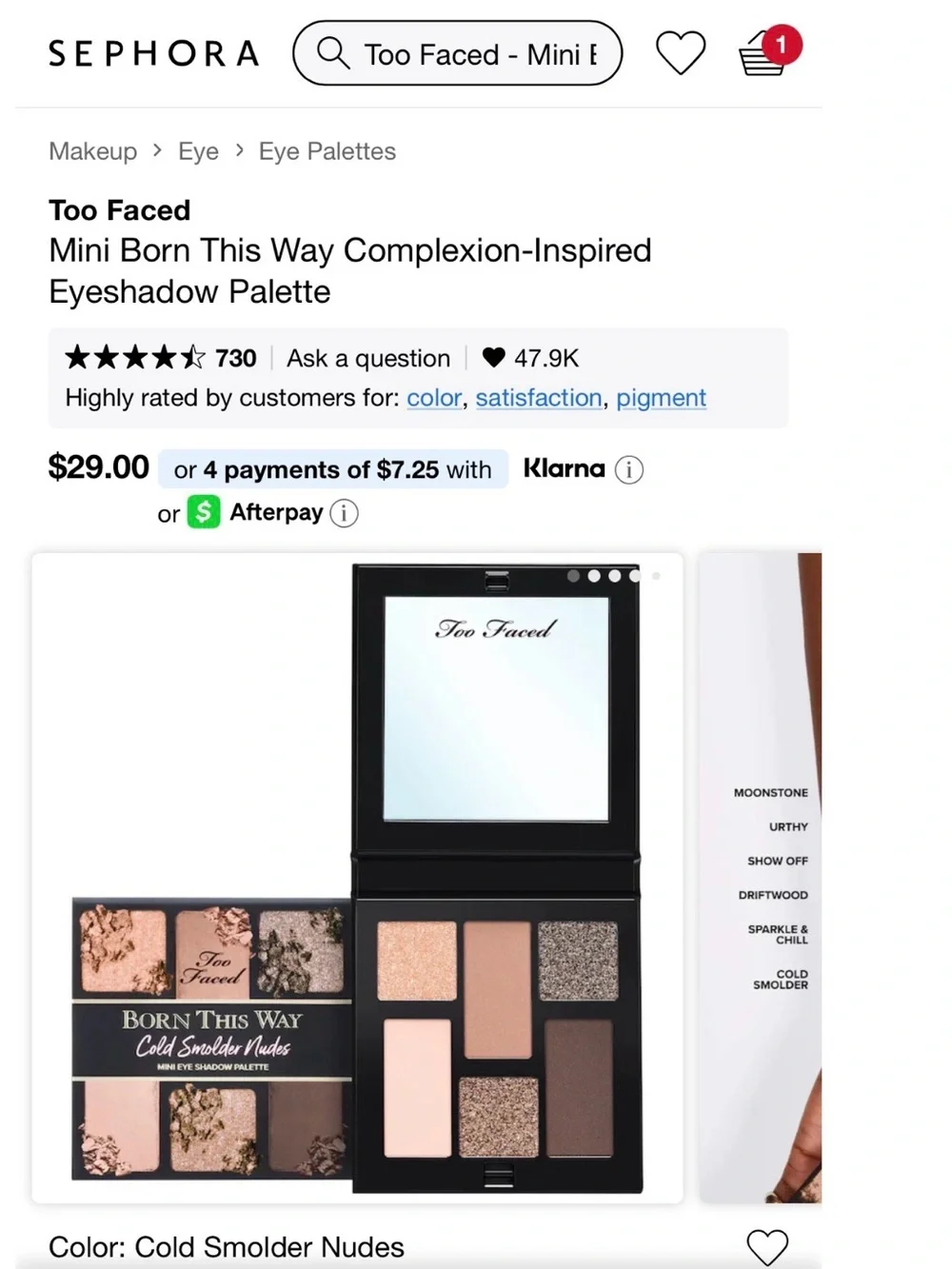 Too Faced Cold Smolder Nudes Eyeshadow Palette - Brown, Gold, Taupe